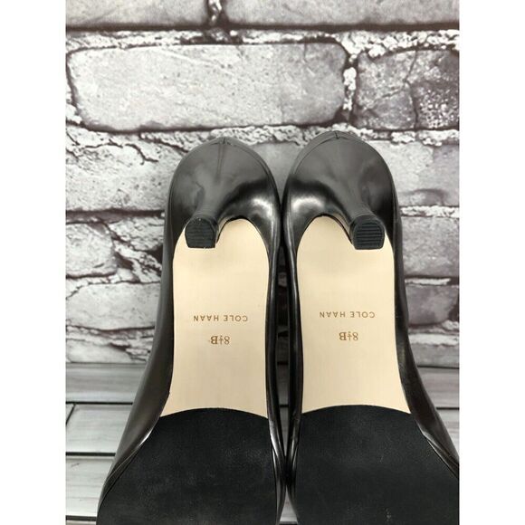 Cole Haan Silver Metallic Leather Peep Toe Pumps Stiletto Heels Women Sz 8.5B US - Picture 14 of 16